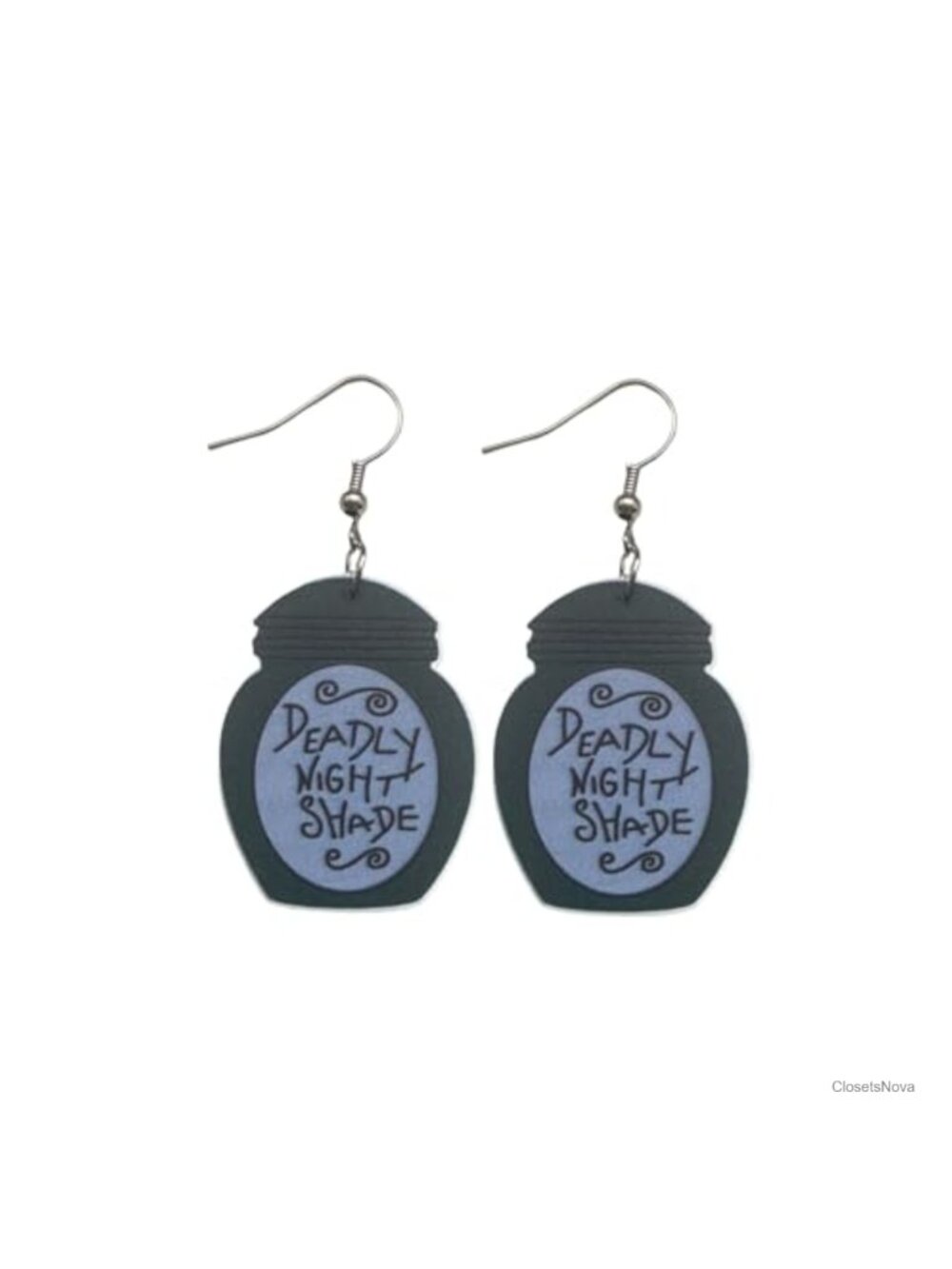 Halloween Urn Poison Bottle Dangle Earrings Acrylic Costume Jewelry